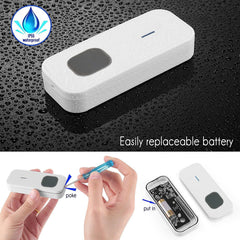 SYGA Wireless Home Doorbell Dingdong Door Bell Pager Smart Waterproof Touch Button Chime Kit with LED Light for Offices,Hospital,Operating at 500-feet (2 Transmitter & 1 Receiver)