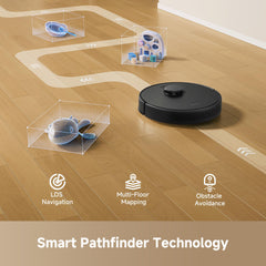 DREAME F10 Black 2 in 1 Robot Vacuum Cleaner & Mop, 13,000Pa Suction, 300min Runtime, Smart LiDAR Navigation, 2-in-1 Cleaning & Voice Control with App