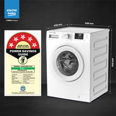 Voltas Beko, A Tata Product 6 Kg 5 Star Fully Automatic Front Loading Washing Machine (2023 Model, WFL6012B7CUSKA/WXV, White, In-Built Heater)