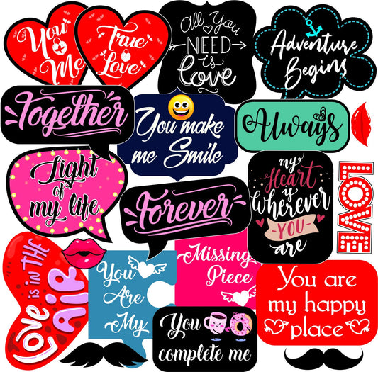 SYGA Set of 20 Pre Wedding Party Props,Wedding Ceremony Party Props, Suitable Props for Wedding Theme Party Photo Booth Props