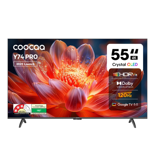 coocaa Frameless 138 cm (55 inch) Frameless QLED Ultra Smart Google TV 55Y74 Pro