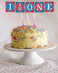 SYGA I am One Banner for Birthday Decorative Party Photo Props Banner