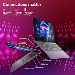 Lenovo Yoga Slim 7 (Smartchoice) Aura Edition Intel Core Ultra 5 226V,Copilot+ AI PC(16GB RAM/1TB SSD/14(35.5cm)/WUXGA OLED/40 Tops/Windows 11/Office Home 2024/Grey/1.19Kg), 83JX005FIN AI Laptop