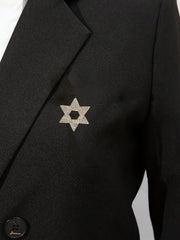 SYGA Brooch Pin Fashion Crystal Rhinestone Jewellery Pin Vintage Clothing Accessories Decoration Diamond-Filled Six-Pointed Star Gold Brooches For Men's - S90