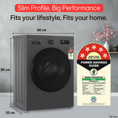 LG 8 Kg, 5 Star, Wi-Fi, Direct Drive Technology, Steam Wash, 6 Motion DD, Fully-Automatic Front Load Washing Machine (FHB1208Z4M, Allergy Care, In-Built Heater, Touch Panel, Middle Black)