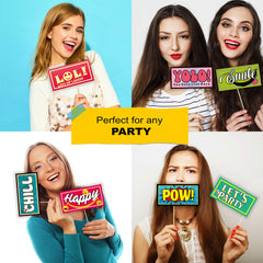 SYGA Set of 27 Birthday Party Props, Pre Wedding Party Props, Wedding Party Props, Baby Shower Party Props, Suitable Props for All Party Theme Photo Booth Props