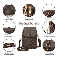 SYGA Women's Small Square Bag Letter Versatile Shoulder Bag Western Style Crossbody Mini Mobile Phone Bag(Brown)