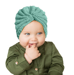 SYGA Pack of 2 Baby Cap & Headband Woolen Soft Stretchable Hat and Ears Warm Headband for Newborn Baby Winter Cap 0-3 Years - Pink