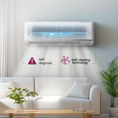 Godrej 1 Ton 3 Star, 5 Years Comprehensive Warranty, AI Powered, 5-In-1 Convertible Cooling, Inverter Split AC (Copper, 2025 Model, Heavy duty cooling at 52 °C, AC1T EI 12PINV3R32 WYQ 3S, White)
