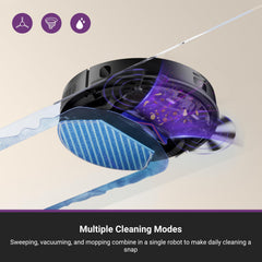 Eureka NER710 2-in-1 Robot Vacuum & Mop with 8000Pa suction, 5th-Gen LDS laser navigation, multi-floor mapping, 180-min runtime, 3-in-1 cleaning for pet hair, carpets & hard floors, App/Alexa support.