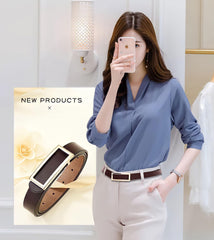 SYGA Women's Belt PU Leather Genuine Cowhide, Simple And Fashionable Decorative Suit Trouser Belt(Coffee)