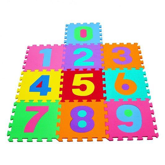 SYGA 10 Pcs EVA Foam Baby Play Mat of Number Puzzle - Great for Kids to Learn and Play - Interlocking Puzzle Pieces (Assorted Color)