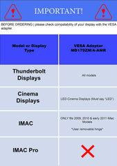 VESA Mount Adapter Kit for iMac and LED Cinema or Apple Thunderbolt Display