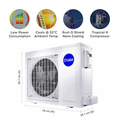 Cruise 1.5 Ton 5 Star Inverter Split AC with PM2.5 Air Purification (100% Copper, Convertible 4-in-1, Fast Cooling & Energy Saving, PM 2.5 Filter, Anti-Rust Tech, 2025 Model, CWCVBK-VQ3D185, White)