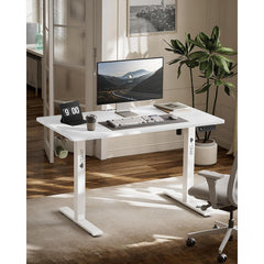 ARTIKEL Artidesk Lite Electric Height Adjustable Table for Office & Home | Sit Stand Gaming Desk|80Kg Wt Lift | Cup Holder Headphone Hook & Cable Management|120X60Cm | White