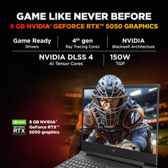 HP Smartchoice Victus, 13th Gen Intel Core i7-13620H, 8GB RTX 5050, 24GB DDR5(Upgradeable) 1TB SSD, 144Hz, FHD, 15.6''/39.6cm, Win11, M365* Office24, Mica Silver, 2.29kg, fa2309TX, RGB Gaming Laptop