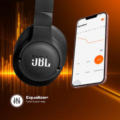 JBL Tune 770NC Wireless Over Ear ANC Headphones with Mic, Upto 70 Hrs Battery, Speed Charge : 5 min Charge Gives up to 3H of Playback, Customized EQ, Google Fast Pair, Dual Pairing, BT 5.3 (Black)