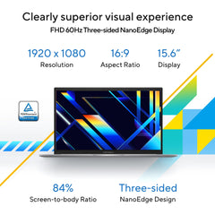 ASUS Vivobook 15, Intel Core i3 13th Gen 1315U, 8GB RAM, 512GB SSD, FHD 15.6", Windows 11, Office Home 2024, Cool Silver, 1.7Kg, X1504VA-NJ3320WS, Intel UHD iGPU, M365 Basic (1Year)* Laptop
