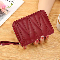 SYGA Wallet for Girls & Women's Credit Card Purse Small Coin Storage Bag with Zipper Closure, Fashionable Small Coin/Cash Purse (Light Brown)