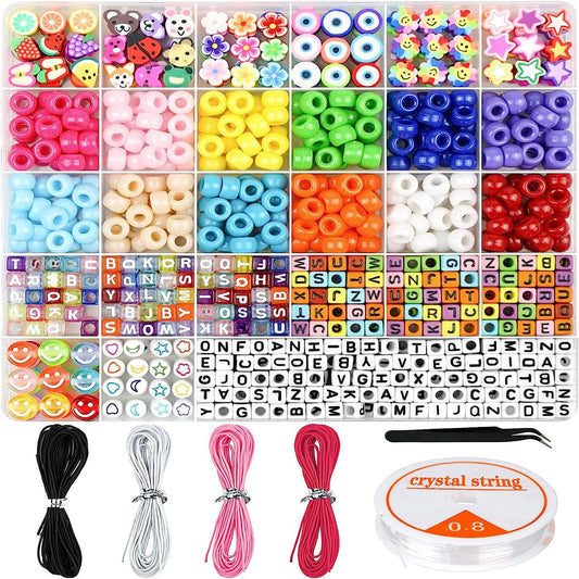 SYGA Beads for Kids Crafts Children's Jewelry Making Kit DIY Bracelets Necklace Hairband and Rings Craft Kits Birthday for 4, 5, 6, 7-Year-Old Little Girls-Multicolor (DIYBeadsSet-30)