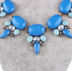 SYGA Noble Stone Necklace Chain Elegant Authentic Unique Design Neck Piece for Wedding, Party, Anniversary, Diwali, Celebration and a Perfect for Your Lady Love, Women and Girls-Turquoise Blue