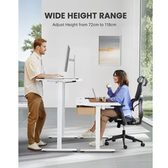 ARTIKEL Artidesk Lite Electric Height Adjustable Table for Office & Home | Sit Stand Gaming Desk|80Kg Wt Lift | Cup Holder Headphone Hook & Cable Management|120X60Cm | White