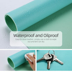 SYGA Desk Pad Protector Waterproof PU Desk Mat Blotters on Desktop Laptop Computer Gaming Keyboard Mouse Pad Non-Slip Desk Writing Mat Cover for Office & Home, Dark Cyan & Light Cyan - 60x30 cm