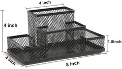 SYGA Pack Of 2 Office Supplies Desk Organizer Mesh Collection Pen Holder, 4 Compartments Pen Stand
