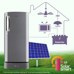 LG 185 L, 5 Star, Smart Inverter Compressor, Direct-Cool Single Door Refrigerator (GL-D201APZU.BPZZEBN, Shiny Steel, Base stand with drawer & Fast Ice Making)