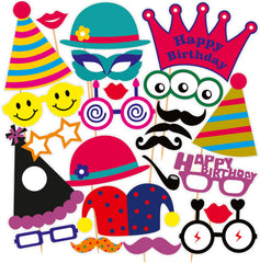 SYGA Party Props Set of 24 Birthday Theme Paper Craft Item