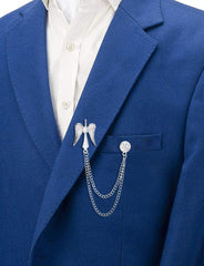 SYGA Men's & Women Suit Shirt Stud Lapel Pin Chain Tassel Brooch Pin with Angel design,Crystal Chain(Silver)