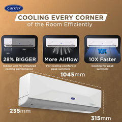 Carrier 2 Ton 5 Star Wi-Fi Smart Flexicool Inverter Split AC (Copper, Convertible 6-in-1 Cooling,Smart Energy Display,HD & PM 2.5 Filter, ESTER EDGE FXi (Wi-Fi), CAI24EE5R35W0,White)