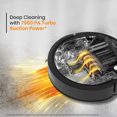 Eureka Forbes SmartClean Home Mapping Turbo, 7000Pa HyperSuction Robotic Vacuum Cleaner | LiDAR 3.0 & Quick Home Mapping | Wet Mopping | 3-Hour Run Time | Smart App Control | Voice Control