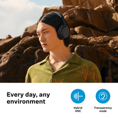 Sennheiser ACCENTUM Wireless Headphones, German Design, Hybrid ANC, 50H Battery, Multipoint Connectivity, Crystal Clear Calls, 10 Min Quick Charge = 5Hr Playback, 1Y Warranty, Black