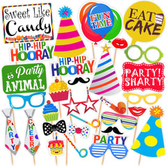 Syga Set of 30 Universal Party Theme Props, Suitable Props for All Party - Multicolor