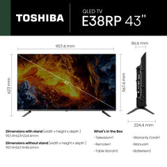 TOSHIBA 108 cm (43 inches) E38RP Series Full HD Ready Smart QLED Google TV 43E38RP