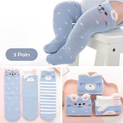 SYGA Baby Spring And Autumn Combed Cotton Long Tube Knee-High Baby Socks Autumn And Winter Suitable Age for 9M - 24M