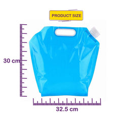 Syga 5 Liters Portable Collapsible Water Storage Tank With Valve Water Container Water Carrier Lifting Bag Camping Hiking Survival Kit Tool, Blue - Plastic