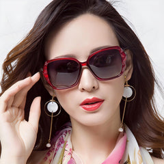 SYGA Women's Sunglasses Oversized Spherical Goggles with Anti-Fog and UV Protection (Red)