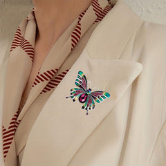 SYGA Brooch Pin Fashion Crystal Rhinestone Jewellery Pin Vintage Clothing Accessories Decoration Butterfly design Brooches For Women- S64