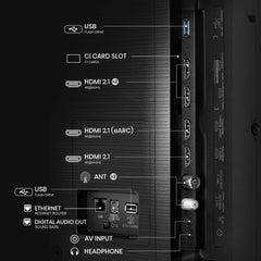 Hisense 139 cm (55 inches) E7Q PRO Series 4K Ultra HD Smart QLED TV 55E7Q PRO (Charcoal Grey)