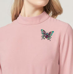 SYGA Brooch Pin Fashion Crystal Rhinestone Jewellery Pin Vintage Clothing Accessories Decoration Butterfly design Brooches For Women- S64