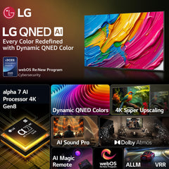 LG 108 cm (43 inches) QNED 8AA Series 4K Ultra HD Smart webOS QNED TV 43QNED8AA6A