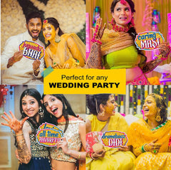 SYGA Family Photo Booth All Occasion Function Party Props Indian Baby Shower Festival Props for Family Wedding/Anniversary/Haldi/Reception/Birthday Party/Reunion/Get-Together/Sangeet-30Pcs