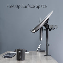VIVO Dual LCD Monitor Desk Mount Stand Heavy Duty Fully Adjustable fits 2 /Two Screens up to 27" (STAND-V002)