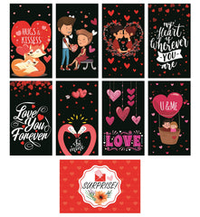 SYGA Set of 8 Exciting Lives Love Story Romantic Love Cards - Birthday, Anniversary Gift, Pre Wedding Photo Shoot, Post Wedding Photoshoot_Multi