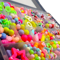 SYGA Plastic Beads for Kids Crafts Children's Jewelry Making Kit DIY Bracelets Necklace Hairband and Rings Craft Kits Birthday for 4, 5, 6, 7-Year-Old Little Girls(DIYBeadsSet-9) Multicolor