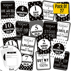 Syga Paper Baby Milestone Multicolour Cards for 0 to 1 Year Old Baby- Set of 27