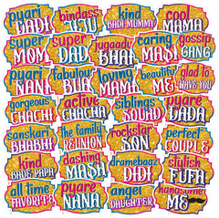 SYGA Family Photo Booth All Occasion Function Party Props Indian Baby Shower Festival Props for Family Wedding/Anniversary/Haldi/Reception/Birthday Party/Reunion/Get-Together/Sangeet-30Pcs