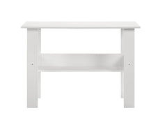 DeckUp Eden Home Engineered Wood Study Table and Office Desk (White, Matte Finish)